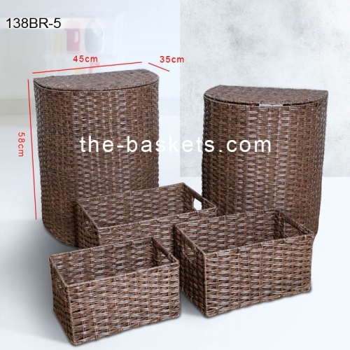 Resin wicker hamper with liner