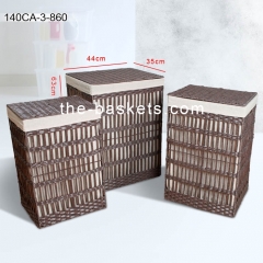 Resin wicker hamper with liner