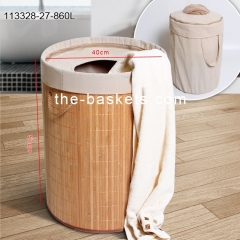 Foldable Bamboo hamper with liner