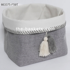 Foldable fabric storage basket