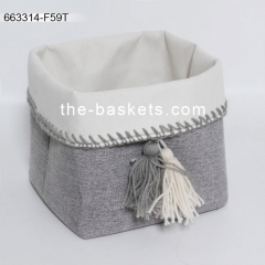 Foldable fabric storage basket