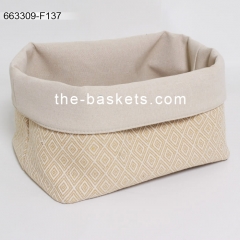Foldable fabric storage basket