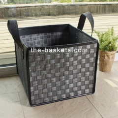 K/D faux leather shelf basket