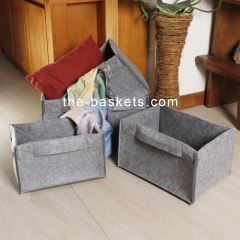 Felt basket with cuff