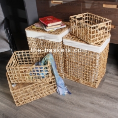 Water hyacinth laundry hamper