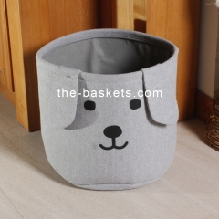Foldable fabric storage basket