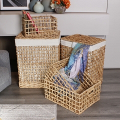 Water hyacinth laundry hamper