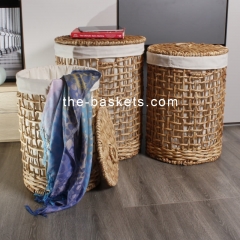 Water hyacinth laundry hamper