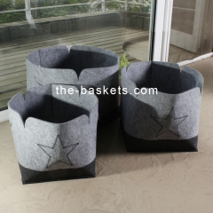 Felt basket in two-tone color