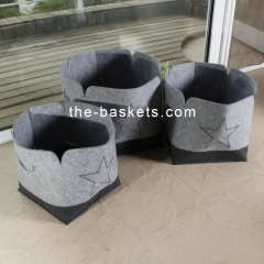 Felt basket in two-tone color