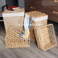 Water hyacinth laundry hamper