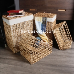 Water hyacinth laundry hamper