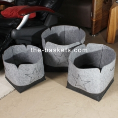 Felt basket in two-tone color