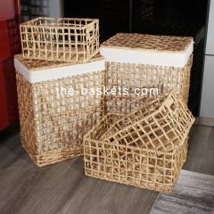 Water hyacinth laundry hamper