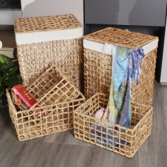 Water hyacinth laundry hamper