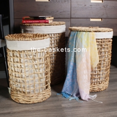 Water hyacinth laundry hamper