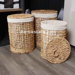 Water hyacinth laundry hamper