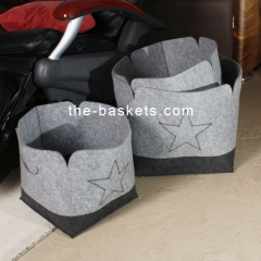 Felt basket in two-tone color