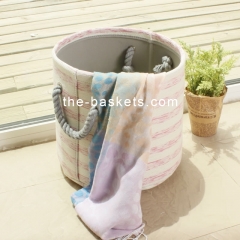 Foldable fabric storage basket