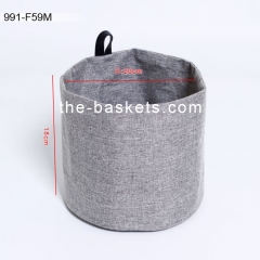 Foldable storage basket with PU handles