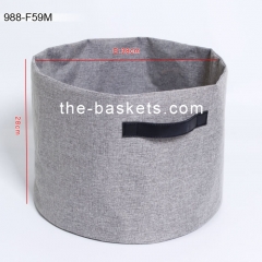 Foldable storage basket with PU handles