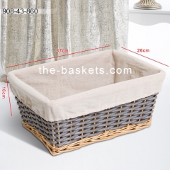 Willow and Resin wicker storage basket