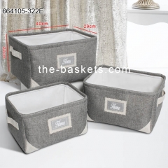 Fabric storage bin with handle