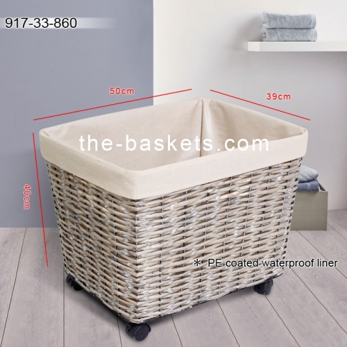 Willow storage bin on wheels