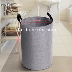 Foldable laundry basket with PU handles