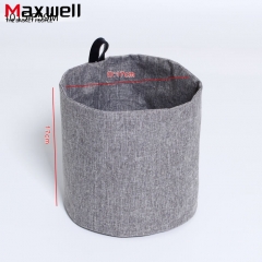 Foldable storage basket with PU handles