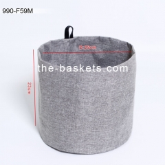 Foldable storage basket with PU handles