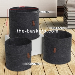 Foldable felt storage basket