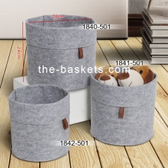 Foldable felt storage basket