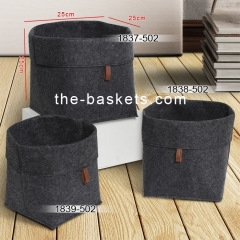 Foldable felt storage basket