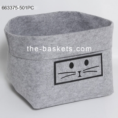 Foldable felt storage basket