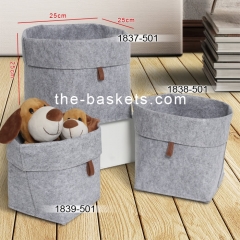 Foldable felt storage basket