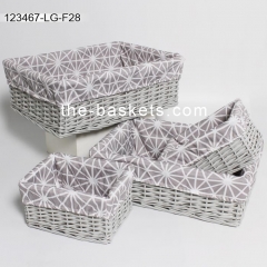 Willow storage basket with liner