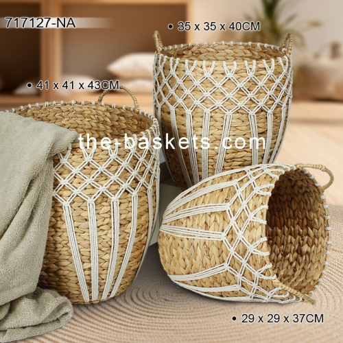 Water hyacinth storage basket