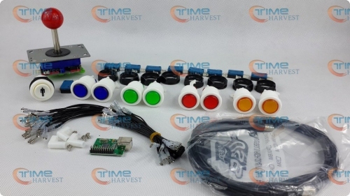 Arcade parts Bundles kit With Joystick and push button microswitches 1 player USB adapter To Build Up Arcade Cabinet Machine