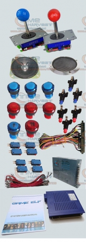1 set Arcade parts Bundles With 412 in 1 PCB 16A Power Supply Joystick illuminated button Microswitch Speaker for Arcade Machine