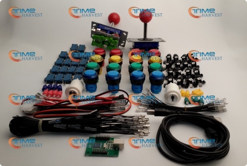 Arcade parts Bundles With Illuminated button LED bulbs holders nuts Joystick player buttons Microswitch USB adapter ground wires