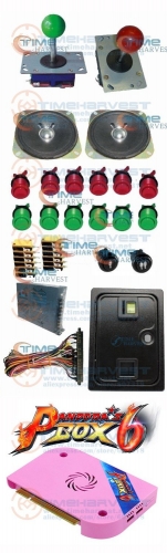 Arcade parts Bundles kit With pandora 1300 in 1 Power Supply Joystick button american coin door JAMMA Harness for Arcade Machine