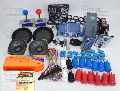 Arcade parts Bundles kit with Pandora Box 5 upgrade version VGA &amp; HDMI output American Style Joystick Button Coin mech Fan Net 