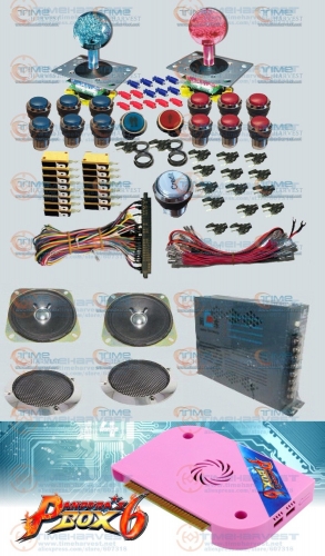 Arcade parts Bundles kit With multi 1300 in 1 Pandora Box 6 LED Joystick Chrome illuminated button Microswitch Jamma Harness