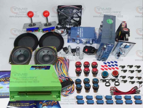 Arcade parts Bundles kit With 815 in 1 Pandora Box 4S Joystick Microswitch Chrome illuminated Buttons for Arcade Cabinet Machine