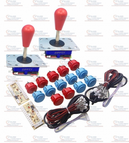 Arcade parts Bundles kit With Original Sanwa button 1 player Zero Delay USB Encoder Long Shaft Joystick Build Up Arcade Console