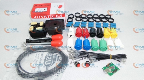 Arcade parts Bundles kit With 2 player USB adapter Joystick Microswitch American Player Button To Build Up Arcade Cab Machine
