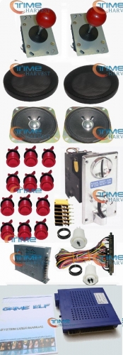 1set Arcade parts Bundles kit With 750 in 1 PCB 16A Power Supply long shaft Joystick buttons Harness Speaker for Arcade Machine