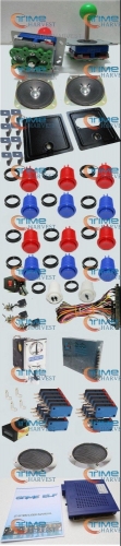 Arcade Parts Bundles Kit Set With 412 in 1 Board Power Supply Joystick Push button Microswitch Harness Glass Clips coin door etc