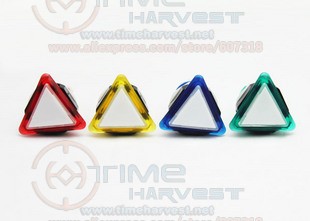 10pcs Triangular Transparent LED Illuminated push button buttons with microswitch Arcade Game Machine accessories Cabinet Parts